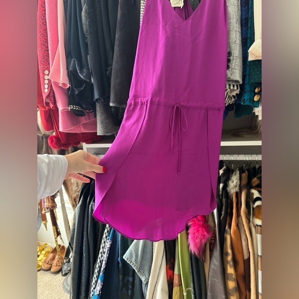 Rory Beca- PURPLE Maurit Silk Sleeveless Drawstring Mini Dress - Picture 9 of 9